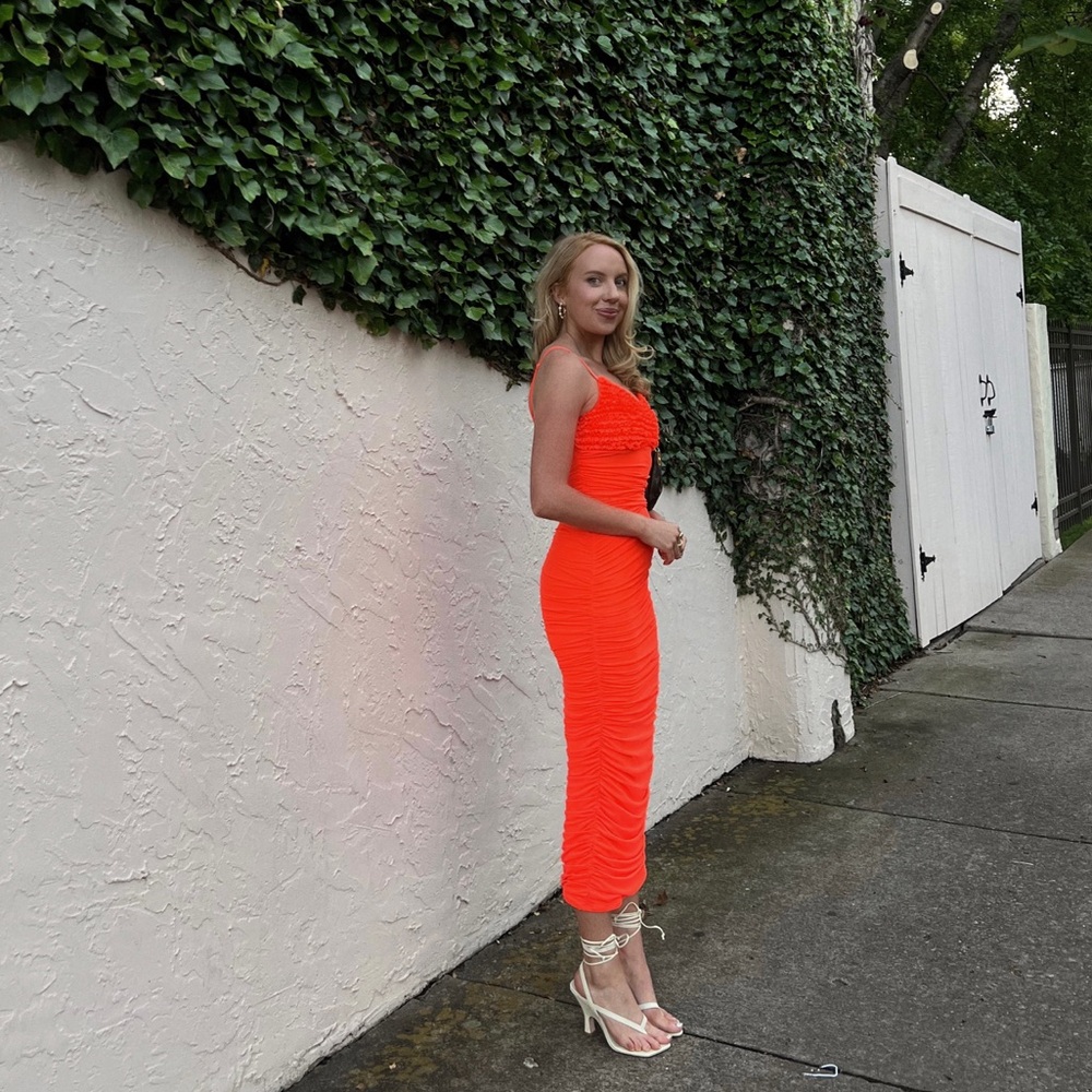 AFRM milena ruffle midi dress